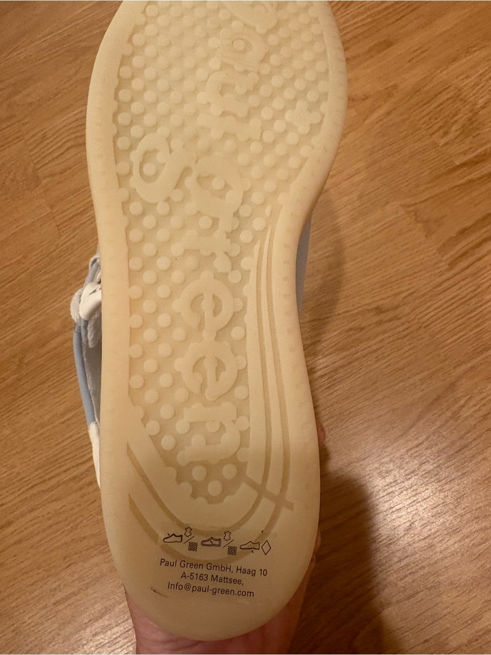 Paul Green Light Blue and White Women's Suede & Leather Sneakers - Picture 5 of 7